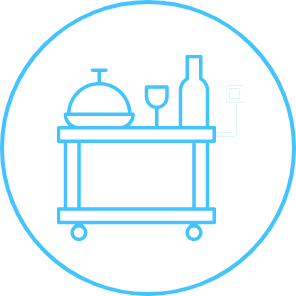 Wine cart food service icon